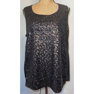 Chicos tank black sequin chico 3 (XL) blouse dressy sleeveless